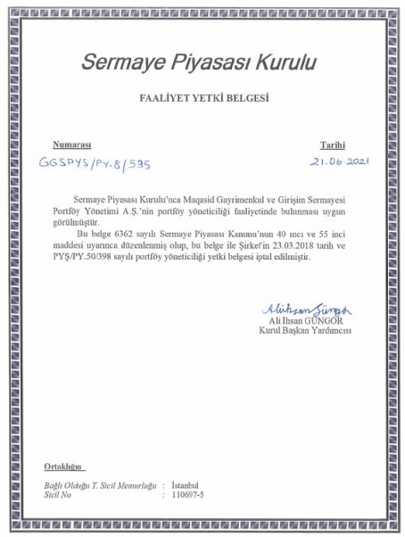 Faaliyet Yetki Belgesi